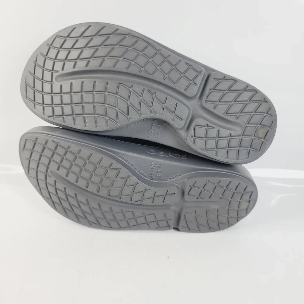 OOFOS Men's‎ Gray Ooah Recovery Rubber Slip-On Casual Slide Sandal Size 8